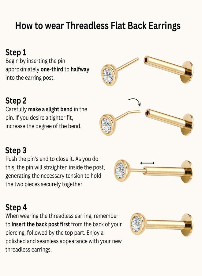 Staligue 20G Threadless Nose Studs,316L Surgical Steel Push in Nose Rings Studs CZ Tragus Conch Helix piercing jewelry Flat Back Earrings Lip Labret Nose Piercing Monroe Medusa Piercing Jewelry - Image 5